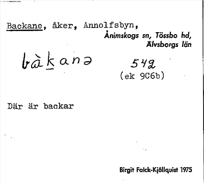 Bild på arkivkortet för arkivposten Backane