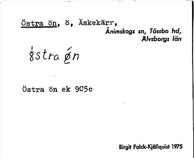 Bild på arkivkortet för arkivposten Östra ön