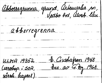 Bild på arkivkortet för arkivposten Abborregrunna