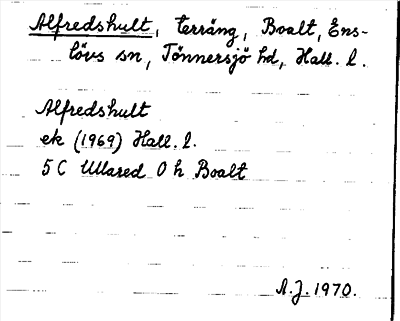 Bild på arkivkortet för arkivposten Alfredshult