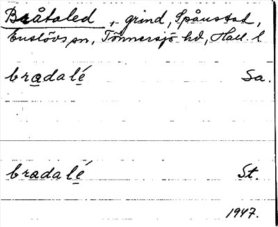 Bild på arkivkortet för arkivposten Bråtaled