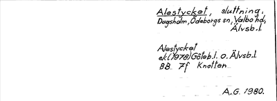 Bild på arkivkortet för arkivposten Alestycket