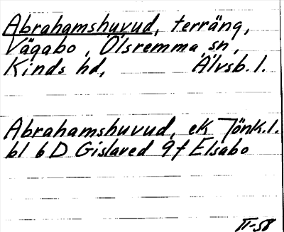 Bild på arkivkortet för arkivposten Abrahamshuvud