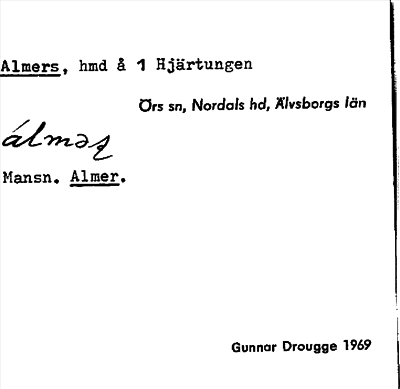 Bild på arkivkortet för arkivposten Almers