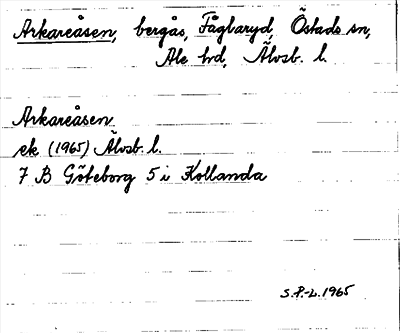 Bild på arkivkortet för arkivposten Arkareåsen