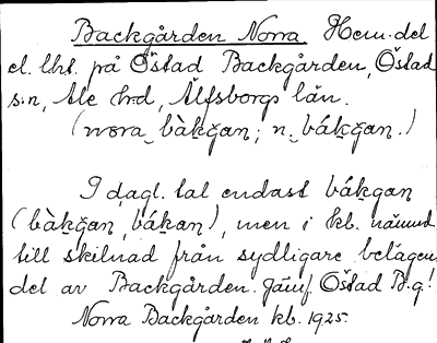 Bild på arkivkortet för arkivposten Backgården, Norra