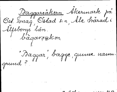 Bild på arkivkortet för arkivposten Baggareåkern
