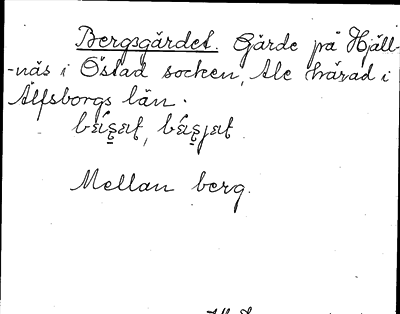 Bild på arkivkortet för arkivposten Bergsgärdet