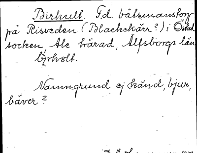 Bild på arkivkortet för arkivposten Birhult