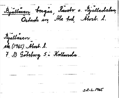 Bild på arkivkortet för arkivposten Bjällåsen