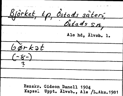 Bild på arkivkortet för arkivposten Björket