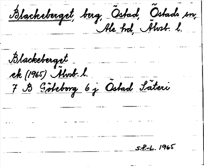 Bild på arkivkortet för arkivposten Blackeberget