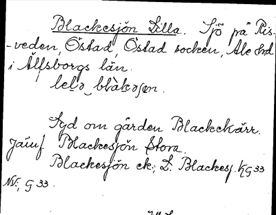 Bild på arkivkortet för arkivposten Blackesjön, Lilla