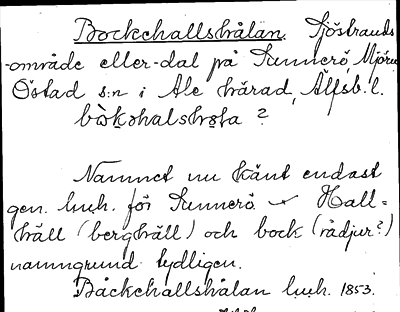 Bild på arkivkortet för arkivposten Bockehallshålan