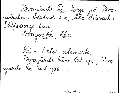 Bild på arkivkortet för arkivposten Brogårds Tå
