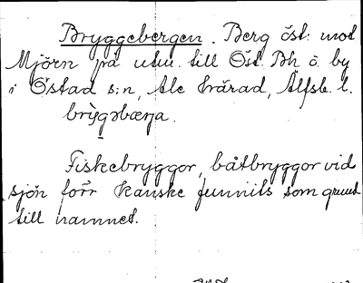 Bild på arkivkortet för arkivposten Bryggebergen