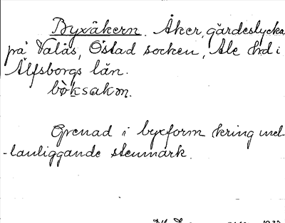 Bild på arkivkortet för arkivposten Byxåkern