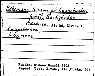 Bild på arkivkortet för arkivposten Båtsmans