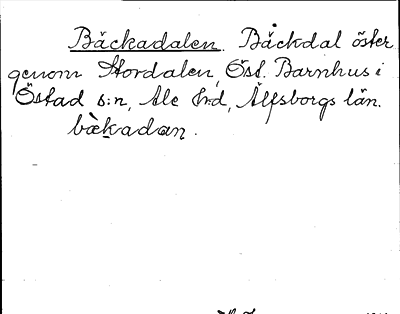 Bild på arkivkortet för arkivposten Bäckadalen