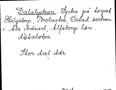 Bild på arkivkortet för arkivposten Dalalyckan