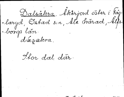 Bild på arkivkortet för arkivposten Dalsåkra
