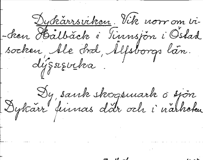 Bild på arkivkortet för arkivposten Dykärrsviken