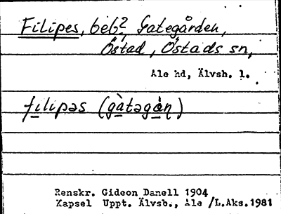 Bild på arkivkortet för arkivposten Filipes
