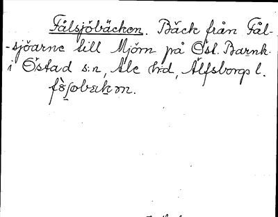 Bild på arkivkortet för arkivposten Fålsjöbäcken