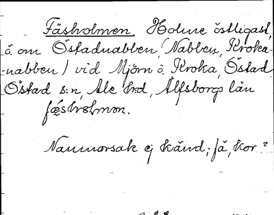 Bild på arkivkortet för arkivposten Fäsholmen