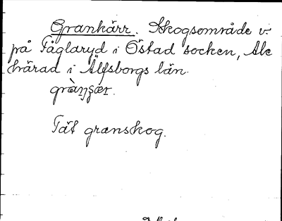 Bild på arkivkortet för arkivposten Grankärr