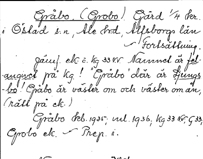 Bild på arkivkortet för arkivposten Gråbo (Grobo)