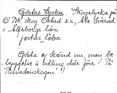 Bild på arkivkortet för arkivposten Göstas Lycka