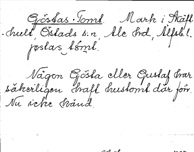 Bild på arkivkortet för arkivposten Göstas Tomt