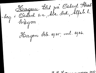 Bild på arkivkortet för arkivposten Hagen