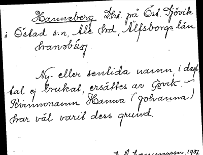 Bild på arkivkortet för arkivposten Hanneberg