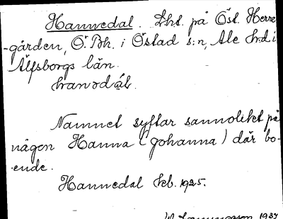 Bild på arkivkortet för arkivposten Hannedal
