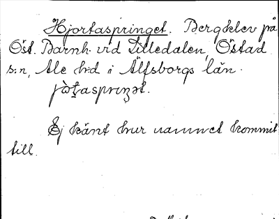 Bild på arkivkortet för arkivposten Hjortaspringet