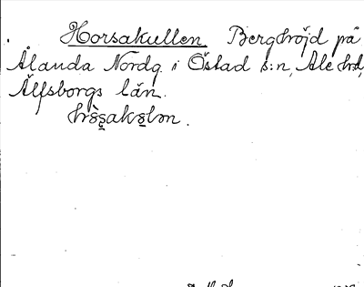 Bild på arkivkortet för arkivposten Horsakullen