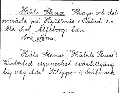 Bild på arkivkortet för arkivposten Håls Stena