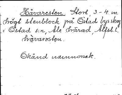 Bild på arkivkortet för arkivposten Håvaresten