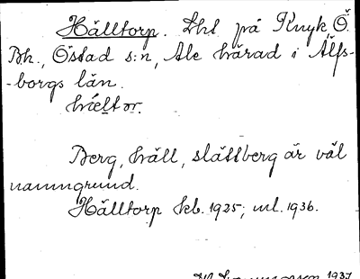 Bild på arkivkortet för arkivposten Hälltorp
