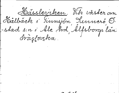 Bild på arkivkortet för arkivposten Hässleviken