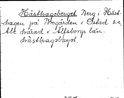 Bild på arkivkortet för arkivposten Hästhageberget