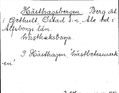 Bild på arkivkortet för arkivposten Hästhagsbergen