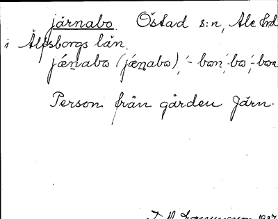Bild på arkivkortet för arkivposten järnabo