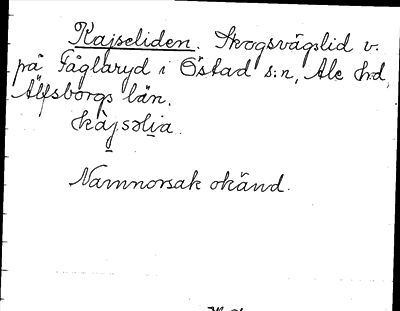 Bild på arkivkortet för arkivposten Kajseliden