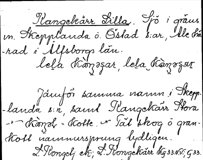 Bild på arkivkortet för arkivposten Kangekärr Lilla