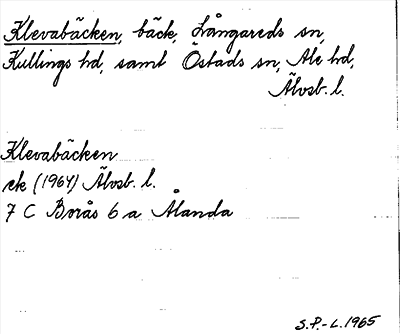Bild på arkivkortet för arkivposten Klevabäcken