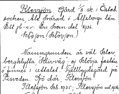 Bild på arkivkortet för arkivposten Klevsjön
