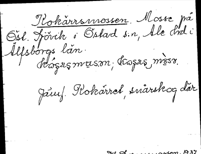 Bild på arkivkortet för arkivposten Kokärrsmossen